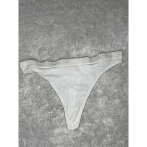 NWOT Victoria’s Secret Vintage 2002 Stripe Thong Pink Yellow Signature Logo M